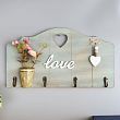 Крючки декоративные дерево "Букетик цветов в горшке - Love" 19,5х35х3,5 см