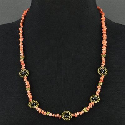 Бусы  прес.коралл "Весеннее солнце" арт.БУГ-209