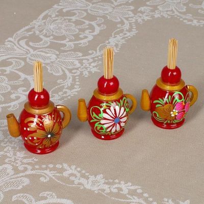 Подставка под зубочистки «Чайник», 5 см, коричневая  микс