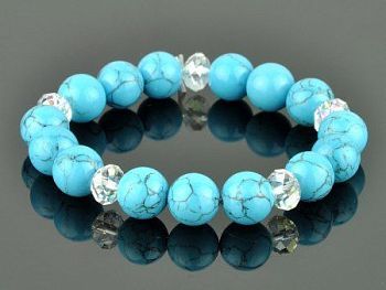 Браслет прес.Бирюза, хрусталь "Тутси" арт. бП1195 -15