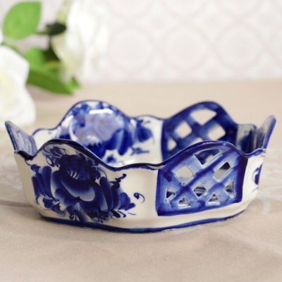 Сухарница «Уют», 20×20×10 см, гжель