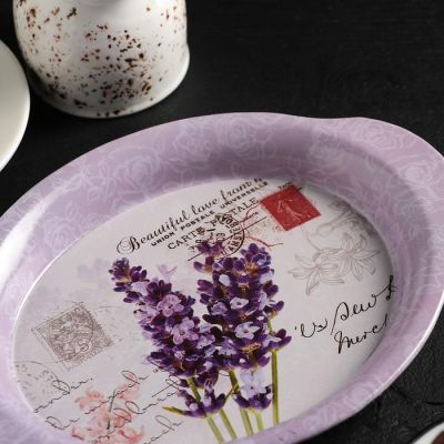 Поднос «Лаванда», 22×16,5 см, металлический