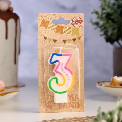 Свеча для торта "Цифра" (цена за 1 шт), цифры от 0 до 9