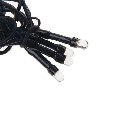 Гирлянда уличная "Бахрома" (Ш:4 м, В:0,6 м, нить тёмная, моргает, бело-синий)