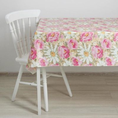 Клеёнка столовая на тканой основе, ширина 125 см, рулон 20 м