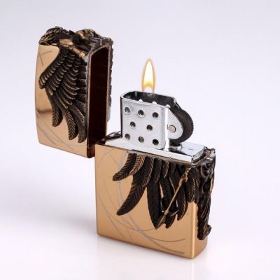 Зажигалка «Крылья», газ, кремний, 4х5.7 см, микс