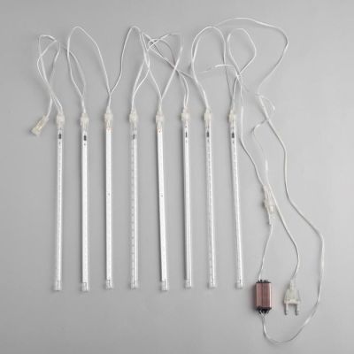 Гирлянда «Сосульки» 2.5 × 0.3 м, IP65, прозрачная нить, 192 LED, свечение зелёное с эффектом стекания, 12 В