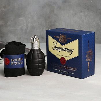 Набор: парфюм 100 мл и носки р-р 40-44 «Защитнику», 97 % лавсан,3% спандексная нить