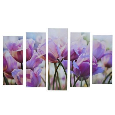 Картина модульная на подрамнике "Тюльпаны" 125х80 см (2-25х63, 2-25х70, 1-25х80)