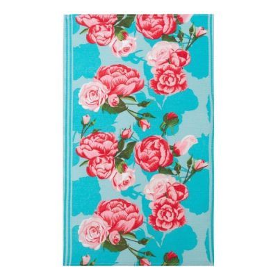 Полотенце вафельное "Пятна" 35х60 см, бирюза, 160 гр/м, хл,