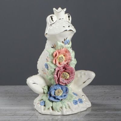 Копилка "Лягушка- царевна", глазурь, белый цвет, 25 см