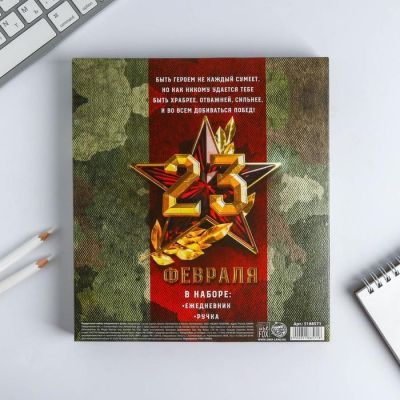 Набор ежедневник 80 л и ручка "Настоящему мужику"