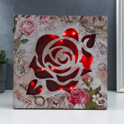 Ночник настенный "Роза" LED от батареек 3хАА 3х30х30 см