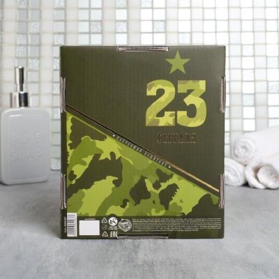 Набор "23 Февраля" гель для душа пуля 200 мл мужской парфюм, мочалка