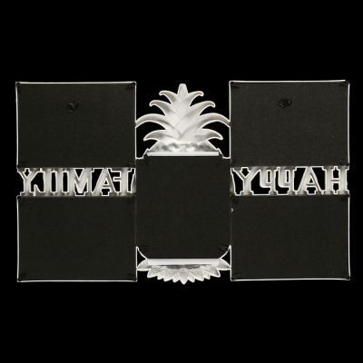 Фоторамка пластик на 5 фото 10х15 см "Ананас" белая 30,5х50 см