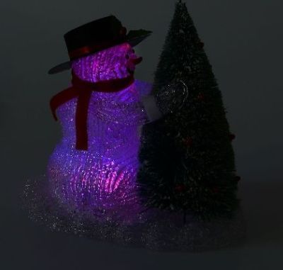 Фигура акрил. "Снеговик с елкой" (22х22 см.)