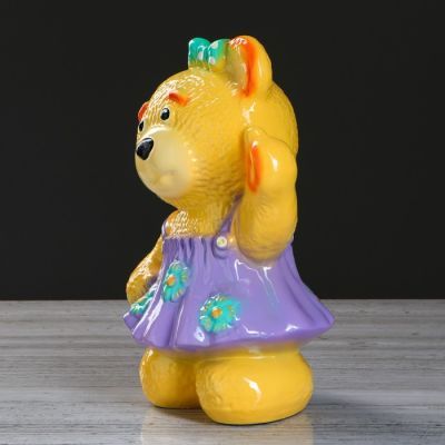 Копилка "Медведица в платье", глянец, коричневый цвет, 29 см, микс