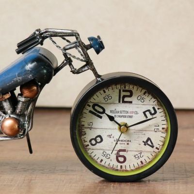 Часы настольные, серия: Транспорт, "Сине-черный байк" 31х12х17 см