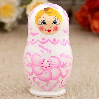 Матрёшка «Нежность»,  светло-розовое платье, 5 кукольная, 10 см