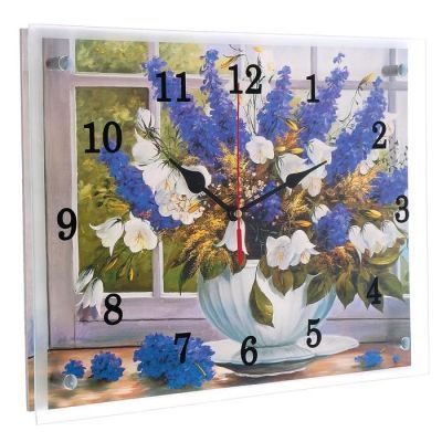 Часы настенные, серия: Цветы, "Цветы в вазе", 30х40 см