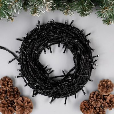 Гирлянда «Нить» 20 м, IP20, тёмная нить, 200 LED, свечение красное, 8 режимов, 220 В