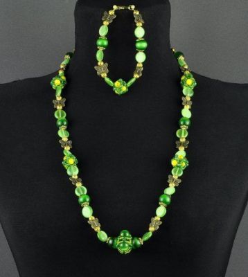 Авторские бусы Кошачий глаз "Летний Полдень" арт.ШМЛ-303