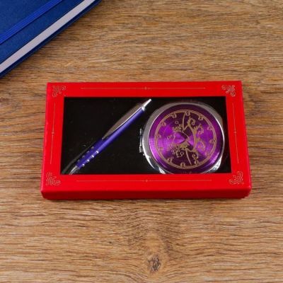 Набор подарочный 2в1 (ручка, зеркало) микс