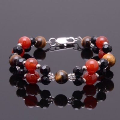 Авторский браслет Тигровый глаз, сердолик "Кира" арт.ВАН-1361