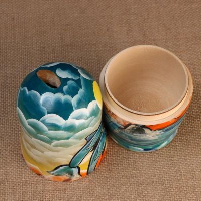 Копилка "Дельфины", 18см, ручная роспись