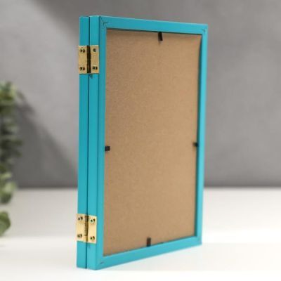 Фоторамка пластик 15х21 двойная, бирюза