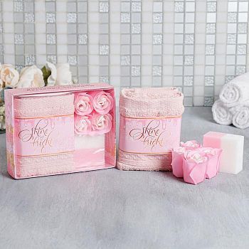 Набор Shine bright мыльные лепестки, мыло, полотенце