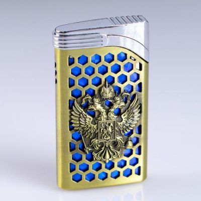 Зажигалка "Герб России", газ, пьезо, микс