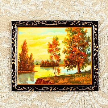 Магнит "Пейзаж" лаковая миниатюра, МИКС