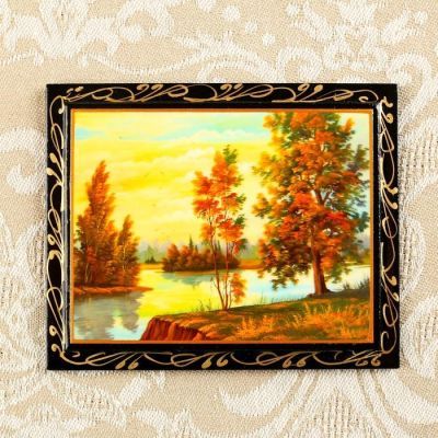 Магнит "Пейзаж" лаковая миниатюра, МИКС