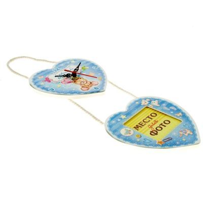 Часы деревянные с фоторамкой "Любимый малыш"