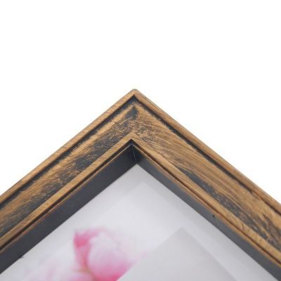 Фоторамка пластик на 4 фото 10х15 см "Куст розы" тёмное золото 28,5х45 см