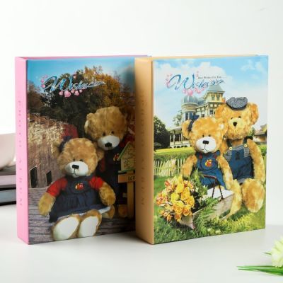 Фотоальбом на 200 фото 10х15 см "Мишки на полянке" МИКС