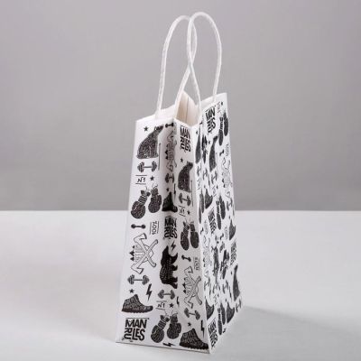 Пакет подарочный крафт «С Днем защитника Отечества», 21 х 12 х 9 см