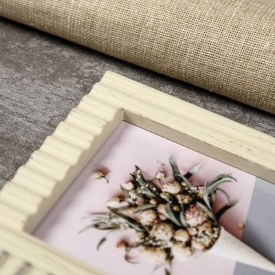 Фоторамка пластик на 4 фото 10х15см"Продолжение"беж магнит.доска+пробка 11,5х16,5;43,5х51см