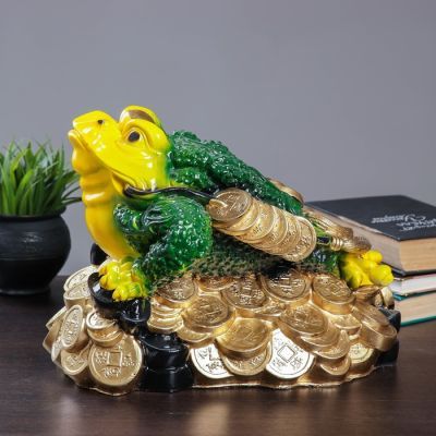 Копилка "Жаба большая на деньгах" 26х32см