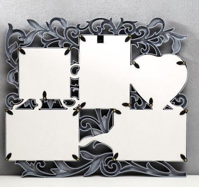 Фоторамка-коллаж на 5 фото (пластик, под серебро) 