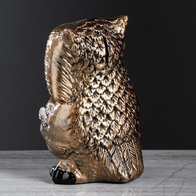 Копилка "Сова с книгами", коричневый цвет, 24,5 см,