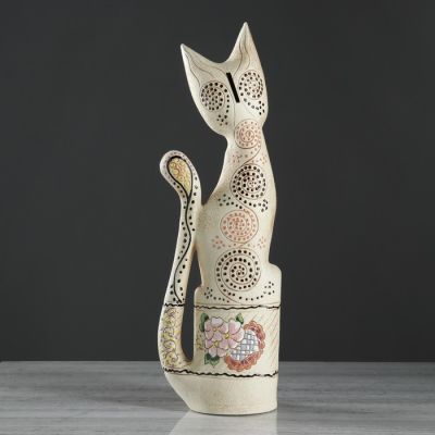 Копилка "Кот Египет", покрытие лак, бежевая, 52 см, микс