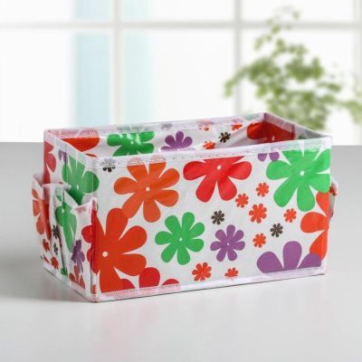 Бокс для мелочей «Цветочки», 15 карманов, 23,5×12×13 см