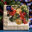 Салфетки бумажные Перышко Prestige 33х33  "Еловая свежесть" 3сл 20л.