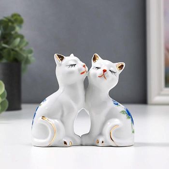 Сувенир "2 котёнка в цветочек" 7х8 см