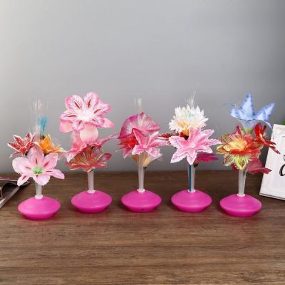 Ночник "Яркие цветы" LED от батареек 3АА h=22 см МИКС