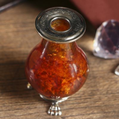 Ваза из бронзы и янтаря для цветка 6 см