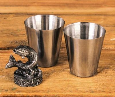 Подарочной набор 3 в 1 "Рыбалка - дело клёвое" (фляжка, 2 стопки. фигурка-рыба)