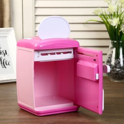 Копилка пластик для монет и купюр "Сейф - Яркий" кодовый замок, звук 3АА МИКС 18х13,5х14см